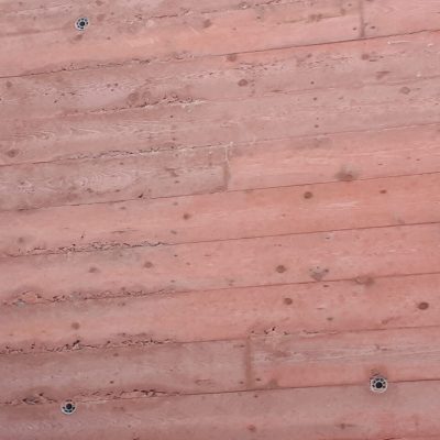 Red Pigment Concrete with a boardmark Finish